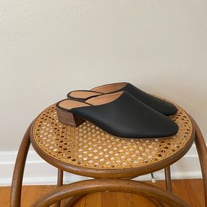 Madewell Black Leather Mules